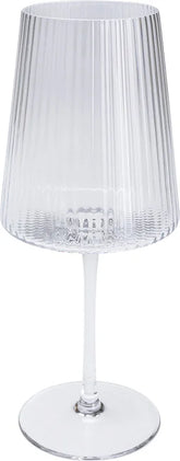 Copa de vidrio transparente diseño líneas verticales 385 ml